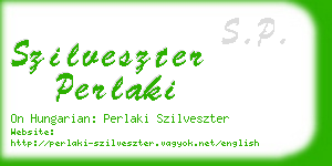 szilveszter perlaki business card